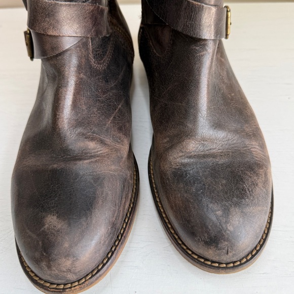 Hinge Distressed Devin Riding Boot Chocolate Brown Country Boho Cottagecore 9.5 - Picture 3 of 12